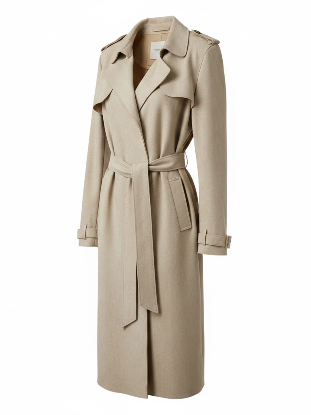 Philosophy Soft Beige Belted Trench Coat